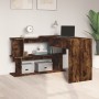 Smoked oak veneer corner desk 200x50x76 cm by vidaXL, Desks - Ref: Foro24-815423, Price: 95,78 €, Discount: %