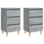 2 pcs bedside tables with Sonoma gray wood legs 40x35x69 cm by vidaXL, Nightstands - Ref: Foro24-813137, Price: 110,01 €, Dis...