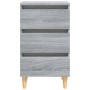 Mesitas de noche 2 uds con patas madera gris Sonoma 40x35x69 cm de vidaXL, Mesitas de noche - Ref: Foro24-813137, Precio: 113...