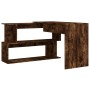 Smoked oak veneer corner desk 200x50x76 cm by vidaXL, Desks - Ref: Foro24-815423, Price: 95,78 €, Discount: %