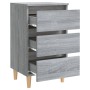 Mesitas de noche 2 uds con patas madera gris Sonoma 40x35x69 cm de vidaXL, Mesitas de noche - Ref: Foro24-813137, Precio: 113...