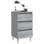 Mesitas de noche 2 uds con patas madera gris Sonoma 40x35x69 cm de vidaXL, Mesitas de noche - Ref: Foro24-813137, Precio: 113...