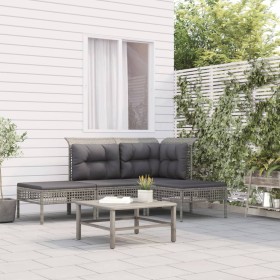 4-piece garden furniture set and gray synthetic rattan cushions by vidaXL, Garden sets - Ref: Foro24-319662, Price: 242,36 €,...