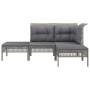 Set de muebles de jardín 4 pzas y cojines ratán sintético gris de vidaXL, Conjuntos de jardín - Ref: Foro24-319662, Precio: 2...