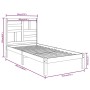 Estructura de cama madera maciza de pino 90x200 cm de vidaXL, Camas y somieres - Ref: Foro24-3105935, Precio: 79,99 €, Descue...