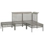 Set de muebles de jardín 4 pzas y cojines ratán sintético gris de vidaXL, Conjuntos de jardín - Ref: Foro24-319662, Precio: 2...