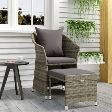 Garden furniture set 2 pieces with gray synthetic rattan cushions by vidaXL, Garden sets - Ref: Foro24-319685, Price: 120,50 ...