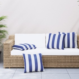 Cushions 4 units blue and white striped fabric 60x60 cm by vidaXL, Cushions - Ref: Foro24-360418, Price: 53,99 €, Discount: %