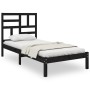 Solid black pine wood bed frame 90x200 cm by vidaXL, Beds and slatted bases - Ref: Foro24-3105939, Price: 99,99 €, Discount: %