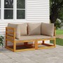 Modular corner sofas 2 units acacia wood with taupe gray cushions by vidaXL, Modular outdoor sofas - Ref: Foro24-360000, Pric...