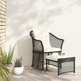 2-piece garden furniture set and black synthetic rattan cushions by vidaXL, Garden sets - Ref: Foro24-319687, Price: 136,73 €...