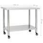 Mesa de trabajo para cocina con ruedas acero inox 100x45x85 cm de vidaXL, Restauración - Ref: Foro24-51638, Precio: 131,27 €,...