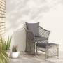 Garden furniture set 2 pieces with gray synthetic rattan cushions by vidaXL, Garden sets - Ref: Foro24-319688, Price: 118,79 ...