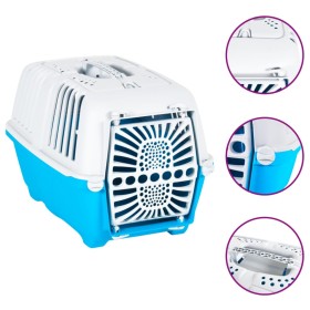 White blue polypropylene pet carrier 55x36x36 cm by vidaXL, Pet carriers and boxes - Ref: Foro24-172217, Price: 27,99 €, Disc...