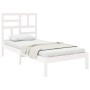 Estructura de cama madera maciza de pino blanco 100x200 cm de vidaXL, Camas y somieres - Ref: Foro24-3105941, Precio: 94,83 €...