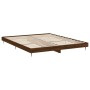 Estructura de cama madera de ingeniería marrón roble 120x200 cm de vidaXL, Camas y somieres - Ref: Foro24-832260, Precio: 108...