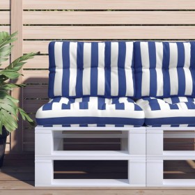 Cushion for pallets blue and white striped fabric 50x40x12 cm by vidaXL, Cushions for chairs and sofas - Ref: Foro24-360550, ...