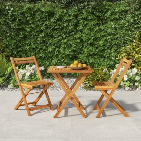 Folding café furniture set 3 pieces solid acacia wood by vidaXL, Garden sets - Ref: Foro24-319703, Price: 119,28 €, Discount: %