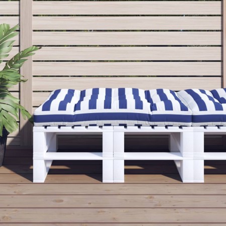 Cojín para palés tela a rayas azul y blanco 120x80x12 cm de vidaXL, Cojines para sillas y sofás - Ref: Foro24-360528, Precio:...