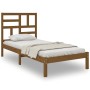 Honey brown solid wood bed frame 100x200 cm by vidaXL, Beds and slatted bases - Ref: Foro24-3105943, Price: 104,99 €, Discoun...