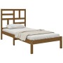 Estructura de cama madera maciza marrón miel 100x200 cm de vidaXL, Camas y somieres - Ref: Foro24-3105943, Precio: 104,99 €, ...