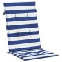 High back chair cushions 6 pcs blue & white striped fabric by vidaXL, Cushions for chairs and sofas - Ref: Foro24-361255, Pri...