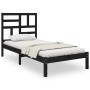 Black solid wood bed frame 100x200 cm by vidaXL, Beds and slatted bases - Ref: Foro24-3105944, Price: 123,99 €, Discount: %