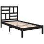 Black solid wood bed frame 100x200 cm by vidaXL, Beds and slatted bases - Ref: Foro24-3105944, Price: 123,99 €, Discount: %