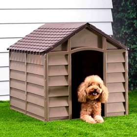 Hundehütte aus braunem Polypropylen 86x84x82 cm von vidaXL, Hundehütten - Ref: Foro24-94214, Preis: 157,99 €, Rabatt: %