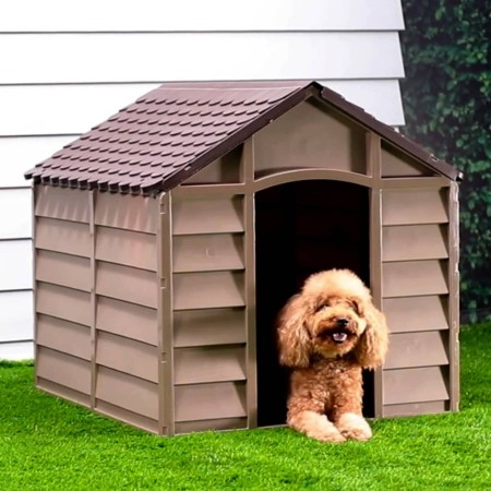 Dog kennel made of brown polypropylene, measuring 86x84x82 cm. by vidaXL, Dog kennels - Ref: Foro24-94214, Price: 157,05 €, D...