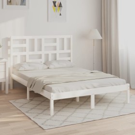 Solid white pine wood bed frame 120x200 cm by vidaXL, Beds and slatted bases - Ref: Foro24-3105946, Price: 111,99 €, Discount: %