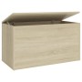 Oak-colored plywood storage trunk 84x42x46cm by vidaXL, Toy chests - Ref: Foro24-803059, Price: 63,21 €, Discount: %