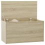 Oak-colored plywood storage trunk 84x42x46cm by vidaXL, Toy chests - Ref: Foro24-803059, Price: 63,21 €, Discount: %