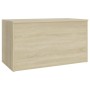 Oak-colored plywood storage trunk 84x42x46cm by vidaXL, Toy chests - Ref: Foro24-803059, Price: 63,21 €, Discount: %