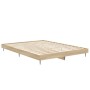 Estructura de cama madera de ingeniería roble Sonoma 135x190 cm de vidaXL, Camas y somieres - Ref: Foro24-832288, Precio: 113...