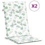 High back chair cushions 2 pcs leaf print fabric by vidaXL, Cushions for chairs and sofas - Ref: Foro24-361262, Price: 32,69 ...