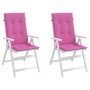 High back garden chair cushion 2 pcs pink fabric 120x50x3 cm by vidaXL, Cushions for chairs and sofas - Ref: Foro24-361268, P...