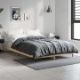 Sonoma oak engineered wood bed frame 120x190 cm by vidaXL, Beds and slatted bases - Ref: Foro24-832296, Price: 109,64 €, Disc...