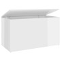 Glossy white plywood storage trunk 84x42x46 cm by vidaXL, Toy chests - Ref: Foro24-803062, Price: 66,59 €, Discount: %