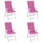 Stuhlkissen mit hoher Rückenlehne 4 Stück rosa Stoff von vidaXL, Kissen für Stühle und Sofas - Ref: Foro24-361269, Preis: 66,...