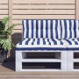 Kissen für Paletten, blau-weiß gestreifter Stoff, 70 x 40 x 12 cm von vidaXL, Kissen für Stühle und Sofas - Ref: Foro24-36059...