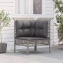 Garten-Ecksofa mit synthetischen Rattankissen grau von vidaXL, Gartensets - Ref: Foro24-319659, Preis: 93,28 €, Rabatt: %