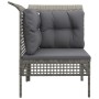 Corner garden sofa with gray synthetic rattan cushions by vidaXL, Garden sets - Ref: Foro24-319659, Price: 93,28 €, Discount: %