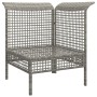 Corner garden sofa with gray synthetic rattan cushions by vidaXL, Garden sets - Ref: Foro24-319659, Price: 93,28 €, Discount: %