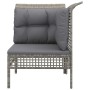 Corner garden sofa with gray synthetic rattan cushions by vidaXL, Garden sets - Ref: Foro24-319659, Price: 93,28 €, Discount: %