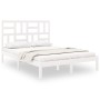 Estructura de cama de madera maciza blanca 140x200 cm de vidaXL, Camas y somieres - Ref: Foro24-3105951, Precio: 118,99 €, De...