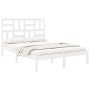 Estructura de cama de madera maciza blanca 140x200 cm de vidaXL, Camas y somieres - Ref: Foro24-3105951, Precio: 118,99 €, De...