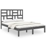 Gray solid wood bed frame 140x200 cm by vidaXL, Beds and slatted bases - Ref: Foro24-3105952, Price: 130,99 €, Discount: %