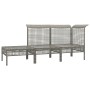 Set de muebles de jardín 3 pzas y cojines ratán sintético gris de vidaXL, Conjuntos de jardín - Ref: Foro24-319661, Precio: 1...