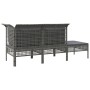 Set de muebles de jardín 3 pzas y cojines ratán sintético gris de vidaXL, Conjuntos de jardín - Ref: Foro24-319661, Precio: 1...